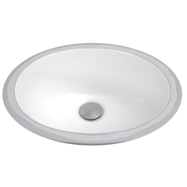 Nantucket Sinks Great Point 12.125'' Vitreous China Oval Undermount Bathroom Sink with Overflow